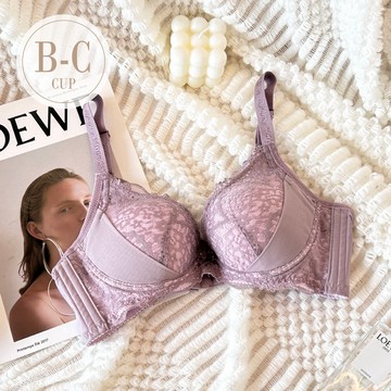 內衣【櫻桃千層】軟鋼圈集中內衣 *B/C罩 (紫) #27988