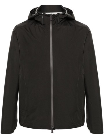 Herno - hooded zip-up jacket - men - Polyamide/Polytetrafluoroethylene (PTFE)/Polyester/Spandex/Elastane - 52 - Black