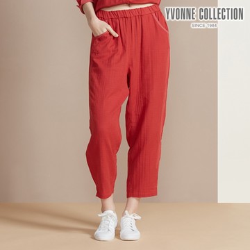 YVONNE 以旺傢飾 雙層棉寬鬆長褲-紅（M/L）