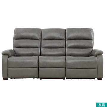 ◎半皮3人用電動可躺式沙發 N-BELIEVA ROYAL GY NITORI宜得利家居