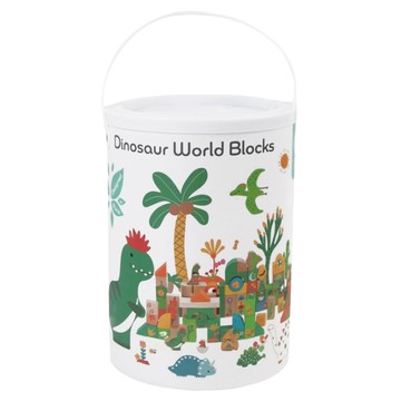 Classic WORLD 客來喜 經典木玩 恐龍世界積木桶 20150  混和顏色  1個