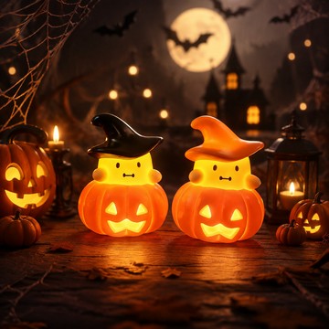 🎃台灣出貨 萬聖節幽靈南瓜燈 幽靈女巫小夜燈 床頭夜燈 萬聖派對裝飾燈 桌面氛圍擺件 節日氣氛燈 萬聖禮物 發光擺件