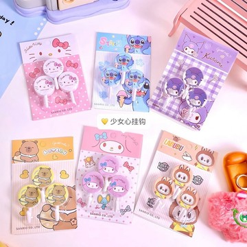 ✨臺灣出貨✨可愛kitty掛鉤免打孔美樂蒂廚房臥室家用開學季學生宿舍無痕粘鉤