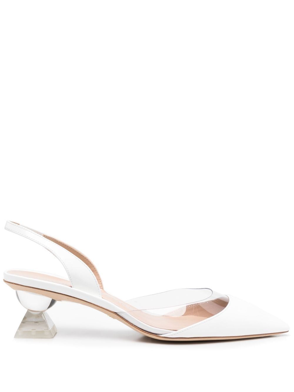 Stuart Weitzman - Lucite Sculpt sling-back pumps - women - PVC/Calf LeatherPVC/Calf LeatherCalf Leather - 37 - White