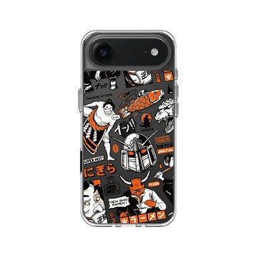 iPhone Air Clear Case（相機按鈕） 透明 - Paiheme Studio - Black Orange Mix-透明