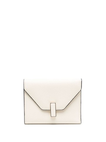 Valextra - leather foldover wallet - women - Calf Leather - One Size - Neutrals