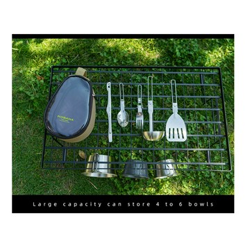 巨安戶外112030701戶外登山釣魚迷你折疊炊具套裝露營野餐燒烤廚具雪拉碗包