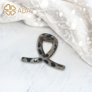 ADA淺豹紋交叉抓夾7.8cm