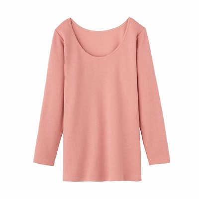 GUNZE グンゼ レディース CFA 【綿ウール】8分袖インナー ローズグレー M