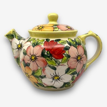 波蘭手繪手工陶-茶壺 850ML 山茶花系列