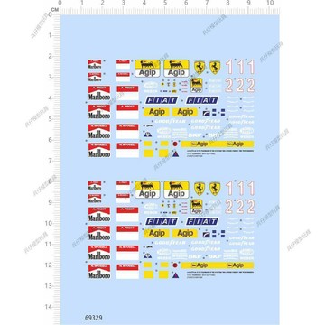 【台灣出貨】✨免運 69329 適用於萬寶路FERRARI 法拉利641 (F190) skf weber模型水貼