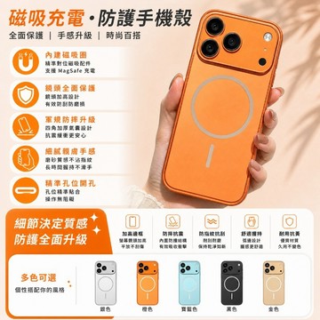 PC磁吸磨砂膚感秒變大視窗保護殼 全包鏡頭 自帶鏡頭膜 適用於iPhone17 16 15 14 13 ProMax