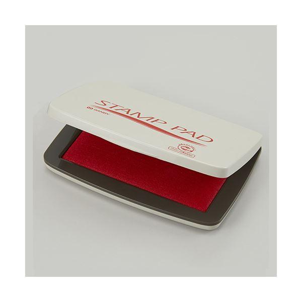 （まとめ） サンビー サンビー 顔料系スタンプ台 中型 赤 〔×5セット〕 |b04