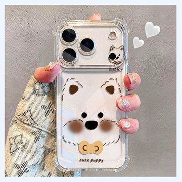 ✨限時下殺✨適用iPhone17Promax手機殼四角氣囊16promax透明15軟邊14塗鴉小狗