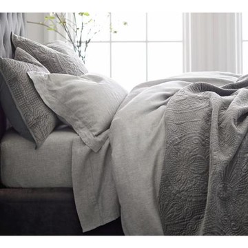 高端出口美國PB原單秋冬臻絲絨純棉砂洗絎縫床蓋三件套保暖大床單