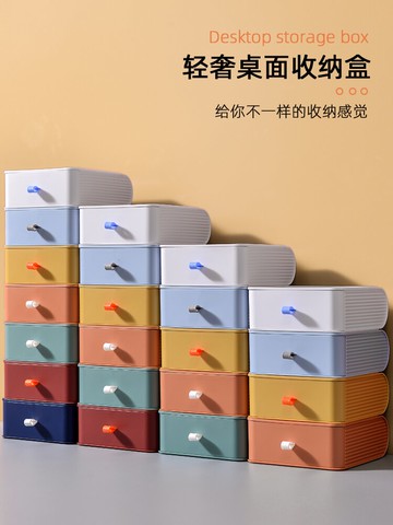 抽屜式收納盒桌面文具儲物小盒子辦公室書桌上置物架宿舍整理神器
