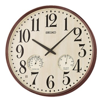 seiko SK037 精工鐘(QXA783B) 溫溼度顯示靜音掛鐘 / 42.2*7cm｜樂天領券現折★全館特惠中★指定刷卡回饋10%