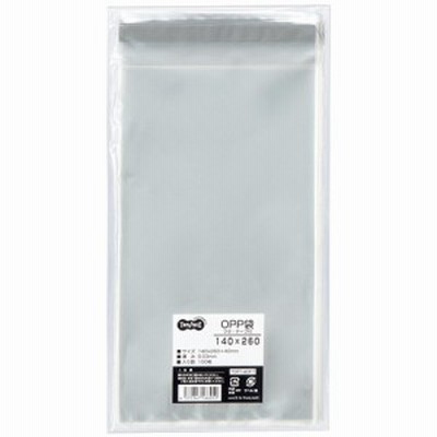 OPP袋 フタ・テープ付 140x260+40mm 1パック(100枚)