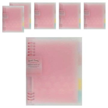 KOKUYO 國譽 Pastel Cookie 8孔活頁本U罫40枚 WSG-RUYP6 A5(181 x 19.5 x 225mm)  粉色  6本