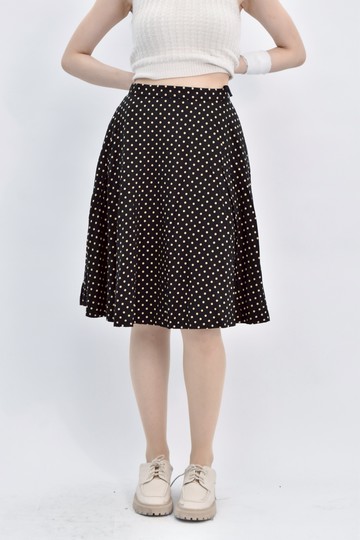 (S) uniqlo x ines de la fressange質感鵝黃點點黑色短裙