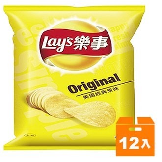 Lay s 樂事 美國經典原味 洋芋片(小) 34g (12入)/箱【康鄰超市】