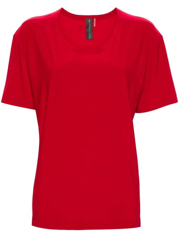 Norma Kamali - short-sleeves jersey T-shirt - women - Polyester/Spandex/Elastane - L - Red