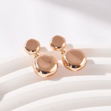 現代主義雙弧形耳環 (共三色)