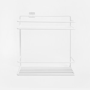 INK鐵製烤漆壁掛雙層架 白