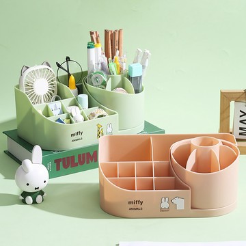 現貨 禮物 miffy 米飛 米非 旋轉 化妝品 收納盒 桌面 化妝刷 置物架 筆筒 口紅 眼影 化妝品 刷具 收納