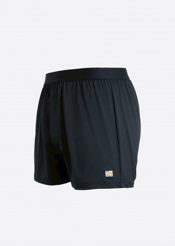 男款_吸濕排汗機能系列．不開襟寬鬆腰帶四角內褲(黑-刺繡stay salty)