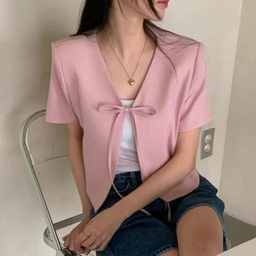 正韓外套 防曬蝴蝶結外套SOE1004-創翊韓都