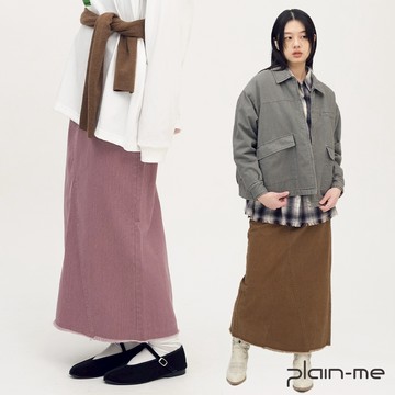 plain-me [SAAKO 不收邊] 水洗 長裙 裙子 女裙 裙 [SAA5040-252]