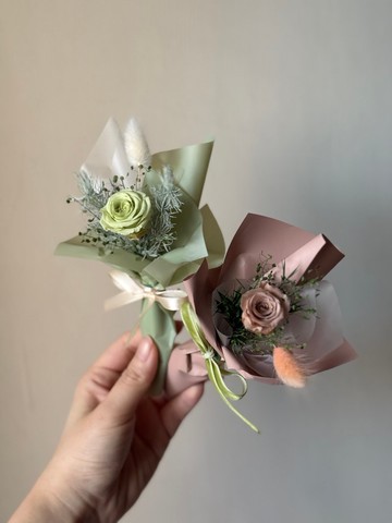 迷你永生花束 mini bouquet 粉色系/綠色系/膚色/粉色/藍色