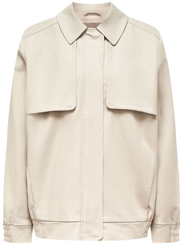 12 STOREEZ - concealed-fastening lined bomber jacket - women - Cotton/Polyamide/Elastane/Polyester/Viscose/Cotton/Elastane/Viscose - M - Neutrals
