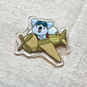 無尾熊飛行員壓克力別針