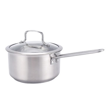 食品級304不鏽鋼三層複合金底單柄鍋湯鍋