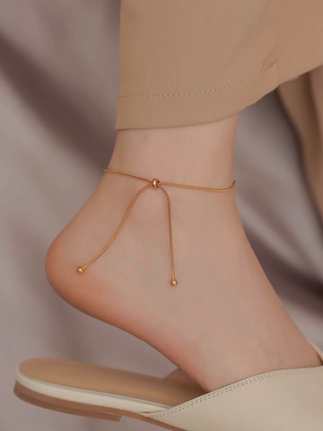 新款腳鏈女18K高級感網紅本命年腳繩簡約腿鏈情侶腳鐲足鏈男