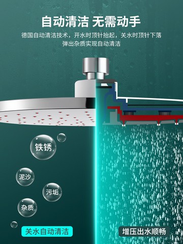 頂噴頭 增壓淋浴花灑噴頭大花灑頂噴單頭浴霸浴室沐浴加壓淋雨洗澡蓮蓬頭【MJ8637】