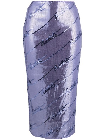 ROTATE - sequinned midi skirt - women - Polyester/Spandex/Elastane/Recycled Polyester/Spandex/Elastane - 44 - Purple