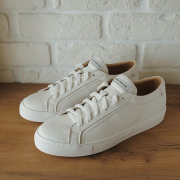 Swan天鵝童鞋 - WithYou 成人男版真皮小白鞋-白