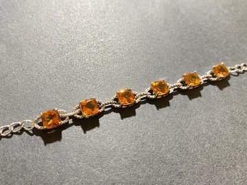 在台現貨 晴逸 天然 黃水晶 手鍊 印度製 925純銀