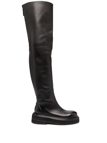 Marsèll - over-the-knee leather boots - women - Leather/Leather/Rubber - 36 - Black