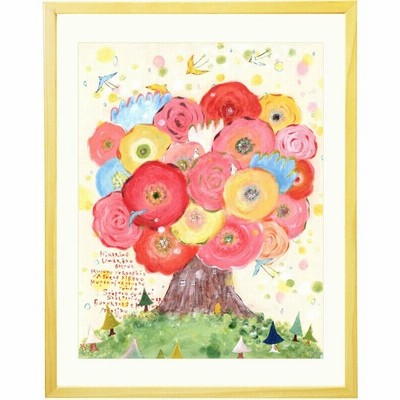 『絵画』 題名~boupuet~ 出産祝い 名入れ 赤ちゃん 誕生記念 絵 幸せアート(grow/Mサイズ