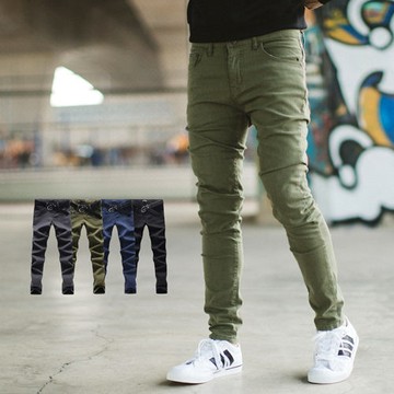 【NB0670J】長褲 舒適內短磨毛素面窄管休閒褲長褲 (JK4615)