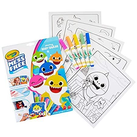 新品Crayola Baby Shark Wonder Pages, Mess Free Coloring, Gift for Kids