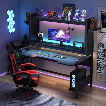 （爆款熱賣）（國際精品）【免運】電競電腦桌 臺式室桌子 工作臺 辦公置物簡易書桌 學生家用學習寫字  電腦桌 電競桌 辦公桌置物架收納架