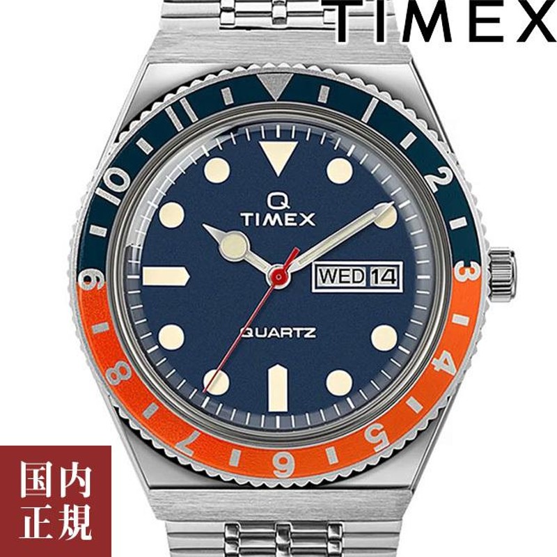 タイメックス Qタイメックス TW2U61100 ブルー/オレンジ メンズ レディース 腕時計 TIMEX あすつく  /ボーナスストア5％!500円クーポン7/25迄 | LINEショッピング