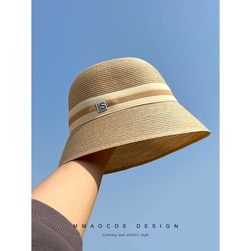 編織漁夫帽子女大檐遮陽防曬棉時尚氣質顯臉小盆帽出游折疊太陽帽