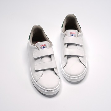 西班牙帆布鞋 CIENTA 80044 05 白色 Nappa皮革 大人 魔鬼氈