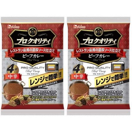 ハウス食品 プロクオリティ ビーフカレー　中辛　4袋入り ×２個